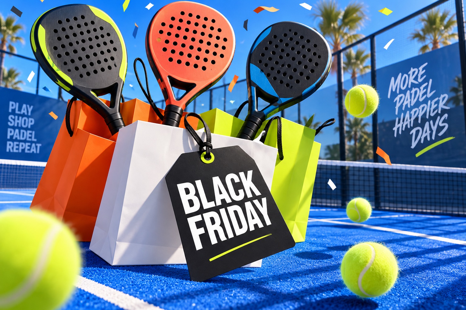 Padel-Shopping-Motiv zum Black Friday